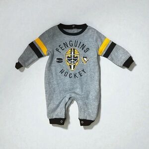 NHL Pittsburgh Penguins Baby Romper Hockey Jersey - Black/Grey - 0-3 Months